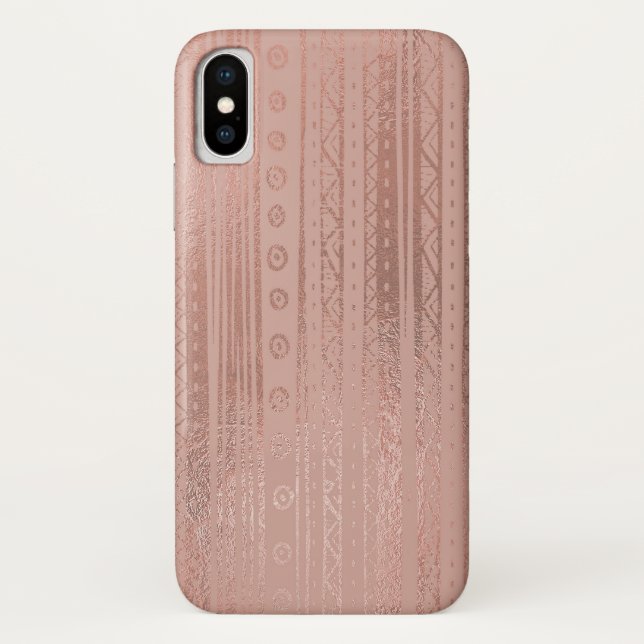 Coques Case-Mate iPhone Mignonne Rose Gold Foil Boho Tribal Motif (Dos)
