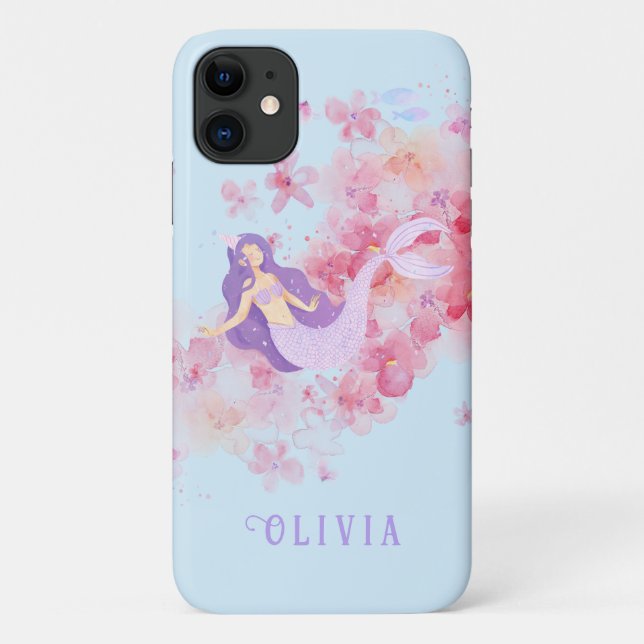 Coques Case-Mate iPhone Mignonne sirène sous la mer pour les filles (Dos)