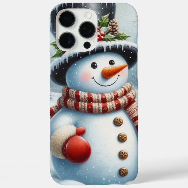 Coques Case-Mate iPhone Mignonne, Vintage/Whimsical bonhomme de neige de N (Verso)