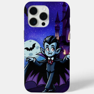Coque iPhone 15 Pro Max Mignonne, whimsical Halloween vampire