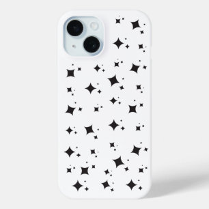 Coque Pour iPhone 15 Mignonnes Étoiles Noires En Motif Sky