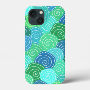Case-Mate iPhone Case Mignons Cercles modernes Motif Whimsical Bleu Vert