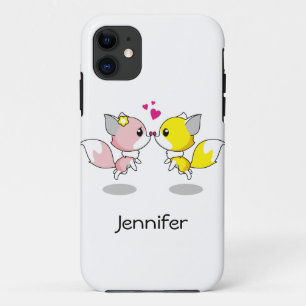 Coque Case-Mate Pour iPhone Mignons renards dans l'amour caricature filles