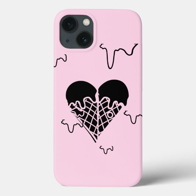 Coques Case-Mate iPhone Mikitiez coeur noir biscuits et crème glacée (Verso)