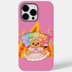 Coque Pour Pour iPhone 14 Pro Max Mikitiez été en peluche d'ours gelée feu de vin ro
