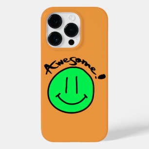 Coque Pour iPhone 14 Pro Mikitiez face souriante école été printemps vert