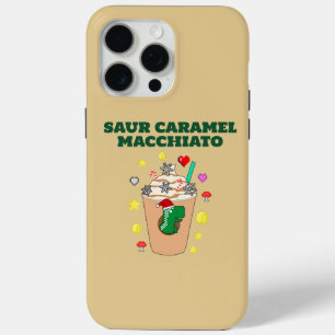 Coque iPhone 15 Pro Max Mikitiez Trex dinosaure icedcoffee caramel xmas