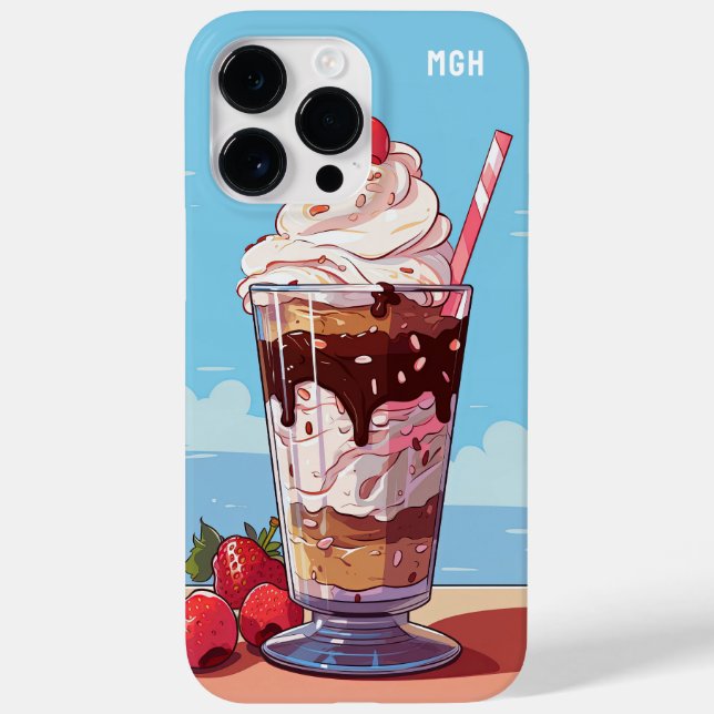 Coques Case-Mate iPhone Milkshake à la crème glacée monogramme personnalis (Verso)