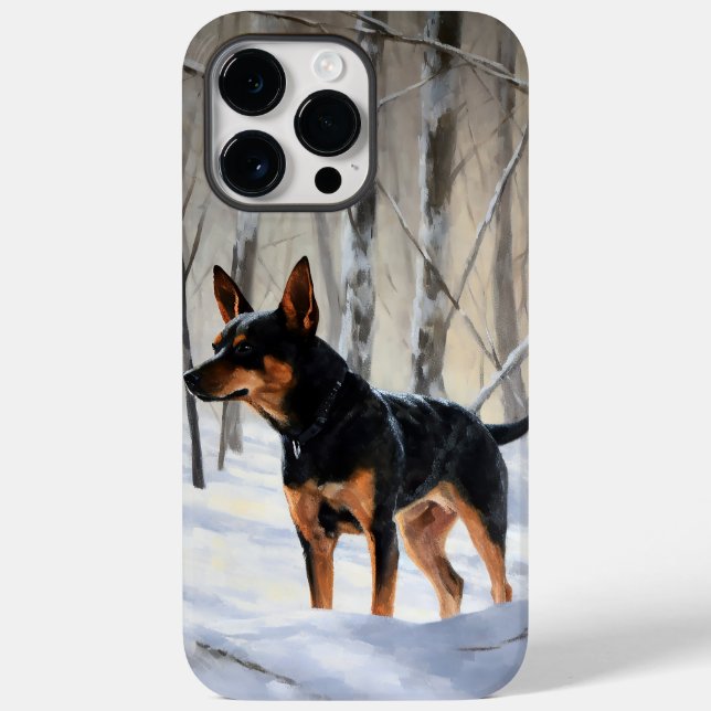 Coques Case-Mate iPhone Mince Pinscher Laisser Neige Noël (Verso)
