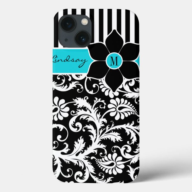 Coques Case-Mate iPhone Mini boîtier iPad | Damas | Tracées | bleu turquoi (Verso)