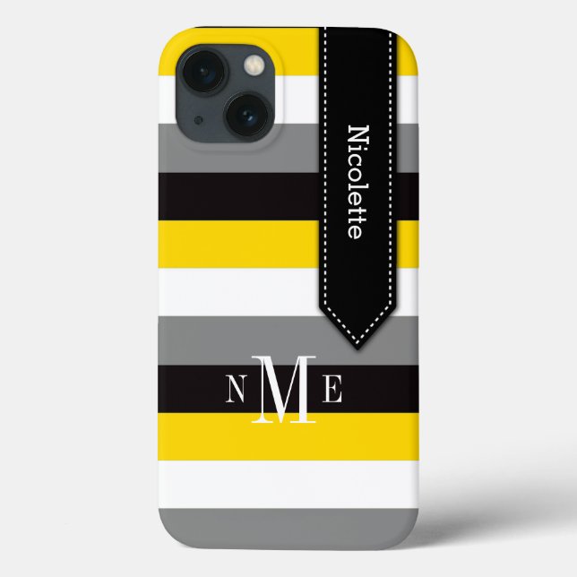 Coques Case-Mate iPhone Mini boîtier iPad | Tracées | Jaune, noir, gris (Verso)