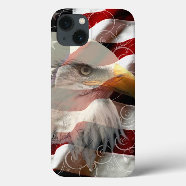 Coques Case-Mate iPhone Mini boîtier pour drapeau d'aigle américain (Verso)