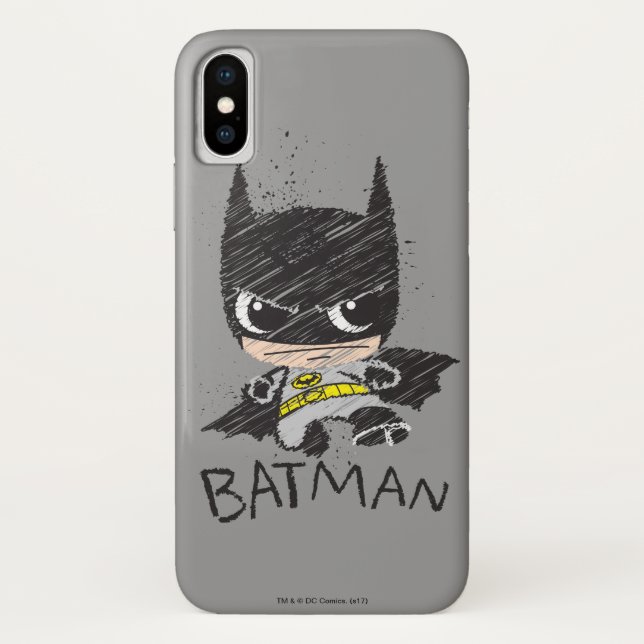 Coques Case-Mate iPhone Mini classique Batman Sketch (Dos)