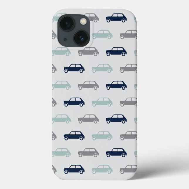 Coques Case-Mate iPhone Mini Coopers on the Go - bleu & gris (Verso)