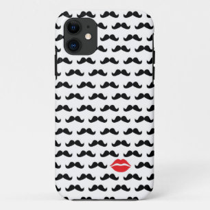 Coques Pour iPhone Mini moustache drôle avec des lèvres pour votre