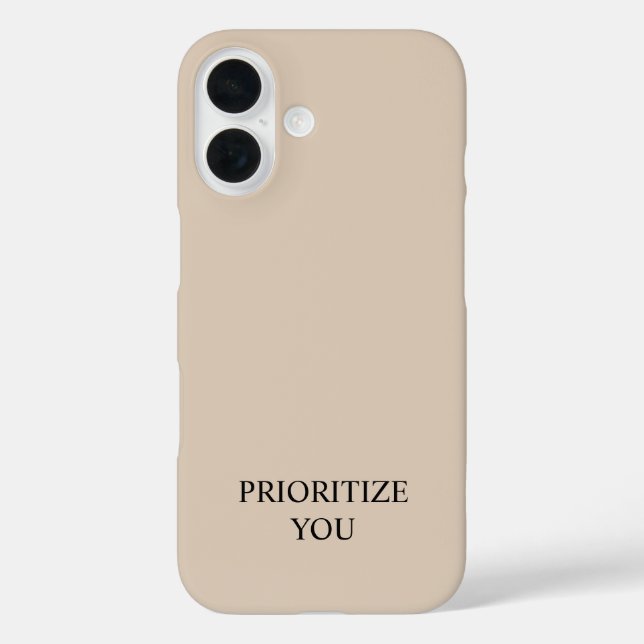 Coques Case-Mate iPhone Minimal Prioritize You Quote Beige  (Verso)