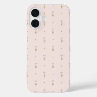 Coque Pour iPhone 16 Minimal Wildflower Pattern with Dots