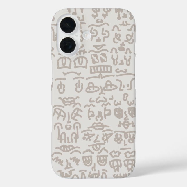 Coques Case-Mate iPhone Minimalist Beige Doodle Pattern  Case – Abst (Verso)
