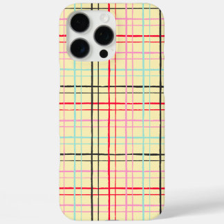 Coques iPhone 16 Pro Max Minimalist HandDrawn Wobbly Grid Check Multicolor