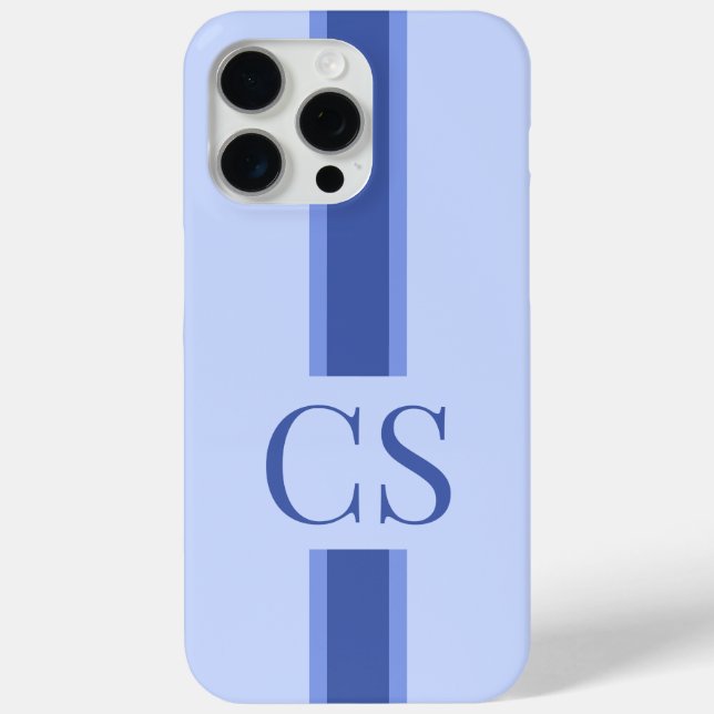 Coques Case-Mate iPhone Minimalist Modern Blue Initial Monogram (Verso)