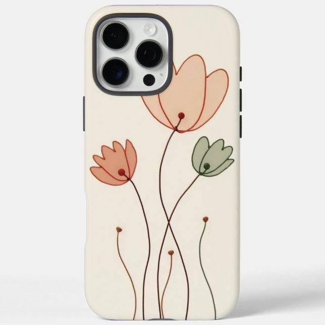 Coques Case-Mate iPhone Minimalist Outline Flowers Phpne Case (Verso)