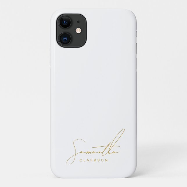 Coques Case-Mate iPhone Minimalist Professional Gold Handwritten Script (Dos)