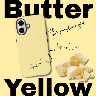 Coque Pour iPhone 16 Minimaliste Beurre Jaune esthétique
