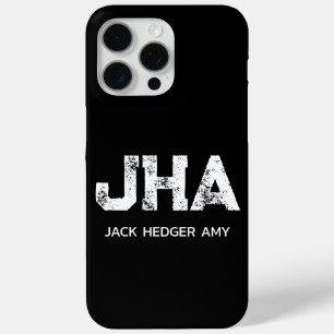 COQUE iPhone 15 PRO MAX MINIMALISTE BLANC MONOGRAMME À TROIS LETTRES NOM N
