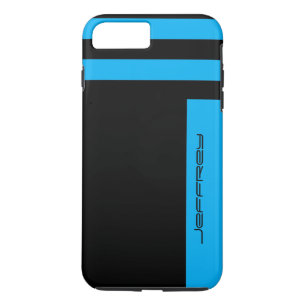 Etui iPhone Case-Mate Minimaliste bleu et noir avec nom dur