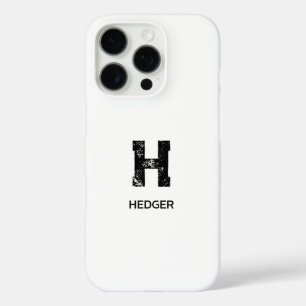 COQUES iPhone 16 PRO MINIMALISTE NOIR MONOGRAMME À UNE LETTRE NOM BLANC