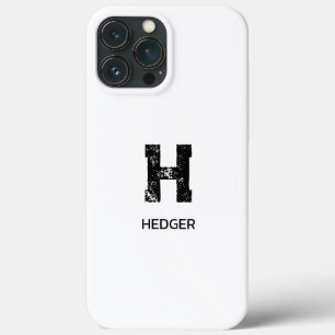 Case-Mate iPhone CASE MINIMALISTE NOIR UNE LETTRE MONOGRAMME NOM BLANC