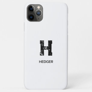 Case-Mate iPhone CASE MINIMALISTE NOIR UNE LETTRE MONOGRAMME NOM BLANC