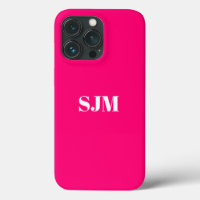 Minimaliste Personnalisé nom monogramme chaud rose