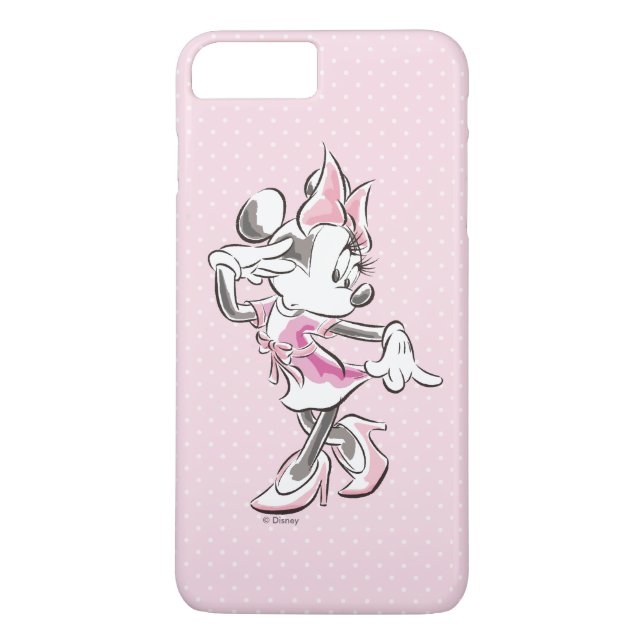 Coques Case-Mate iPhone Minnie | Elégante aquarelle Pose (Dos)