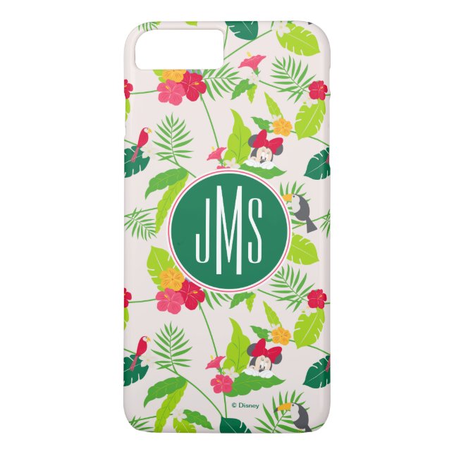 Coques Case-Mate iPhone Minnie et Daisy | Monogramme Motif tropical (Dos)