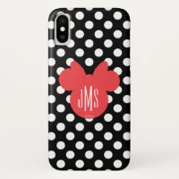 Minnie| Monogramme noir et blanc de points de polk