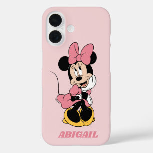 Coque Pour iPhone 16 Minnie Mouse   Posant en rose