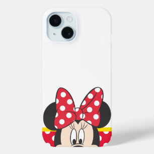 Coque Pour iPhone 15 Minnie rouge Points de polka