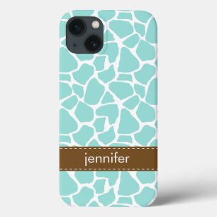 iPhone 13 Coque Mint Giraffe Motif