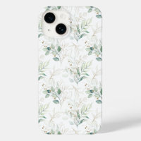 Mint Green Pastel Floral Greenery Motif