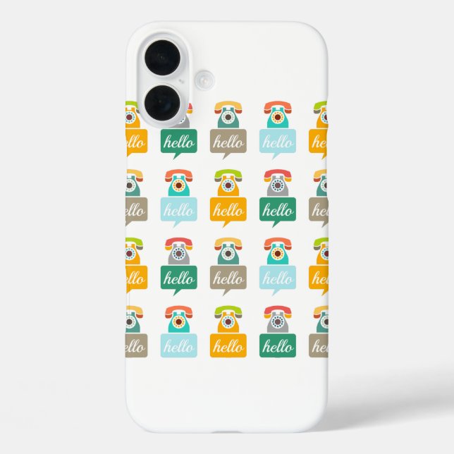 Coques Case-Mate iPhone Mint Orange Aqua Tan Retro Téléphone Bonjour (Verso)