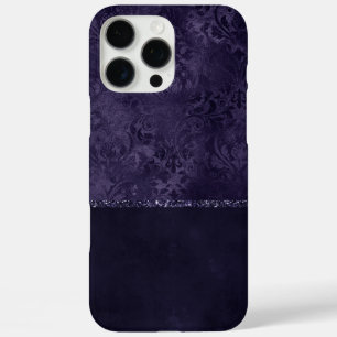 Coques iPhone 16 Pro Max Minuit Indigo Romance Satiny Grunge Damask