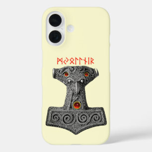 Coque Pour iPhone 16 MJOLNIR Hammer de Thor, Viking Mythology T-shirt C