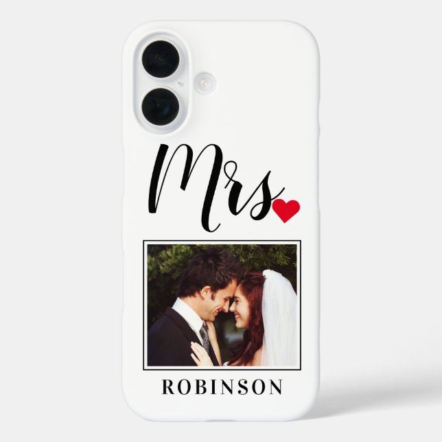 Coques Case-Mate iPhone Mme Moderne Script Coeur Personnalisé Mariage Mono (Verso)