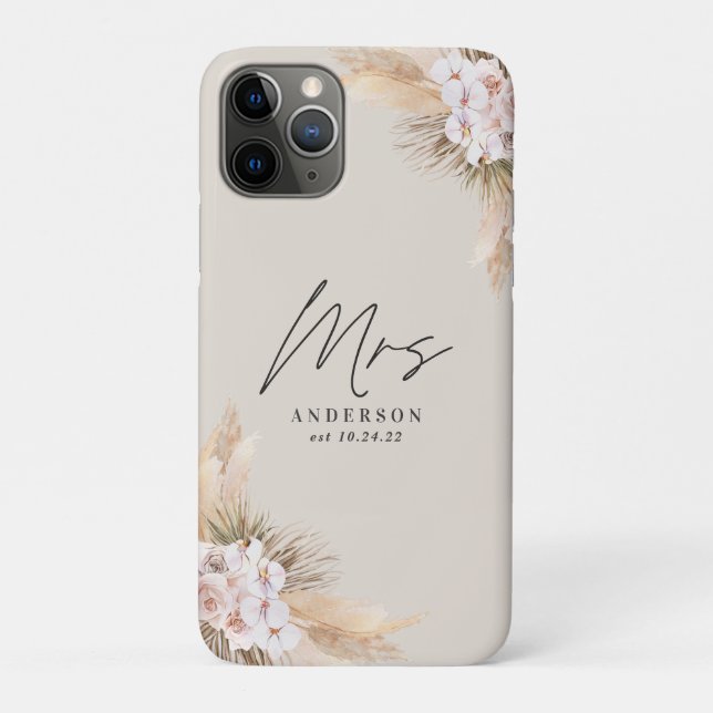 Coques Case-Mate iPhone Mme pampas séché botanique mariage élégant (Dos)