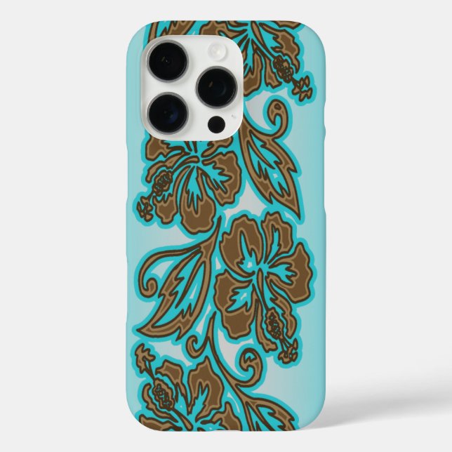 Coques Case-Mate iPhone Moana Hibiscus Hawaii Floral Blend Aqua (Verso)