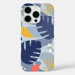Coques iPhone 16 Pro Mod Monstera Leaf Abstraite Hawaiian Tropical Navy