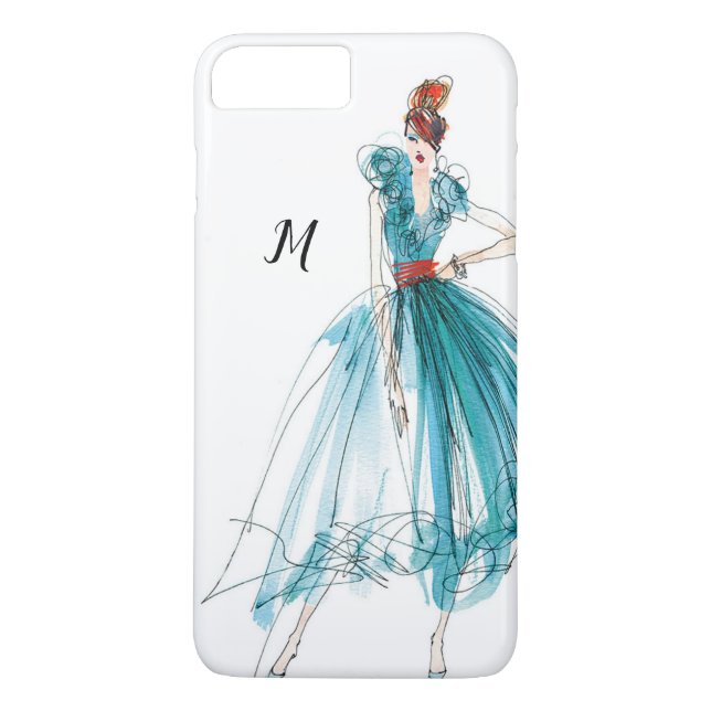 Coques Case-Mate iPhone Mode de couture du monogramme | Apple sauvage | (Dos)