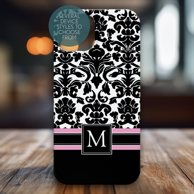 Coques Case-Mate iPhone Modèle Damask avec Monogramme (Monogram Phone Case)