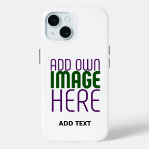 COQUE POUR iPhone 15 MODÈLE DE TEXTE D'IMAGE BLANCHE SIMPLE MODERNE
